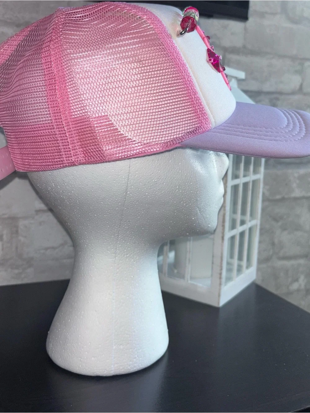 Handmade Design Women’s Pink & Lavender Sequin Butterfly Trucker Hat